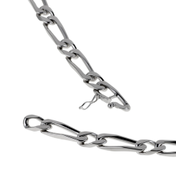 Collier en argent rhodié maille cheval alternée 1-1
