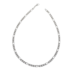 Collier en argent rhodié maille cheval alternée 1-3