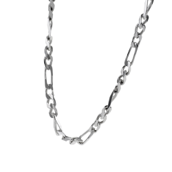 Collier en argent rhodié maille cheval alternée 1-3