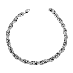 Collier en argent rhodié maille tresse