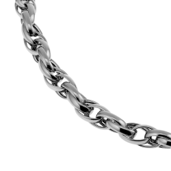 Collier en argent rhodié maille tresse