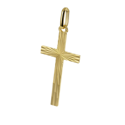 Croix diamantée en plaqué or