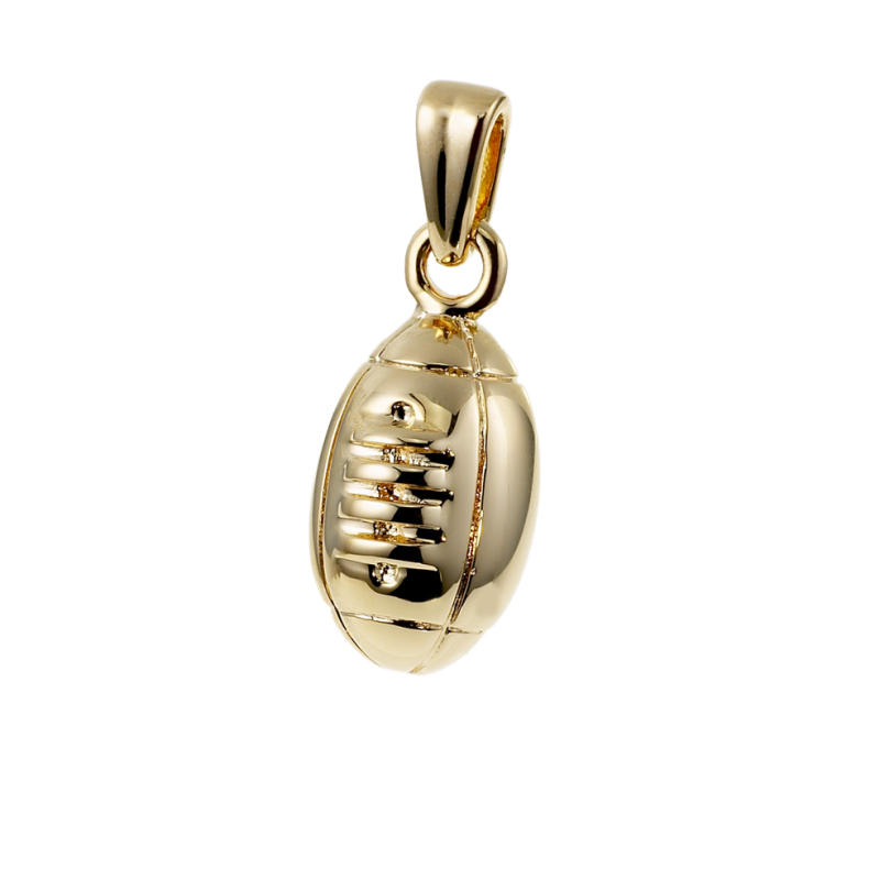 Pendentif  ballon de rugby en plaqué or