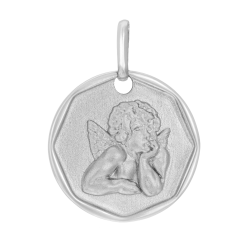 Médaille ange en argent rhodié