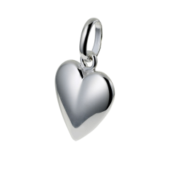 Pendentif coeur en argent rhodié