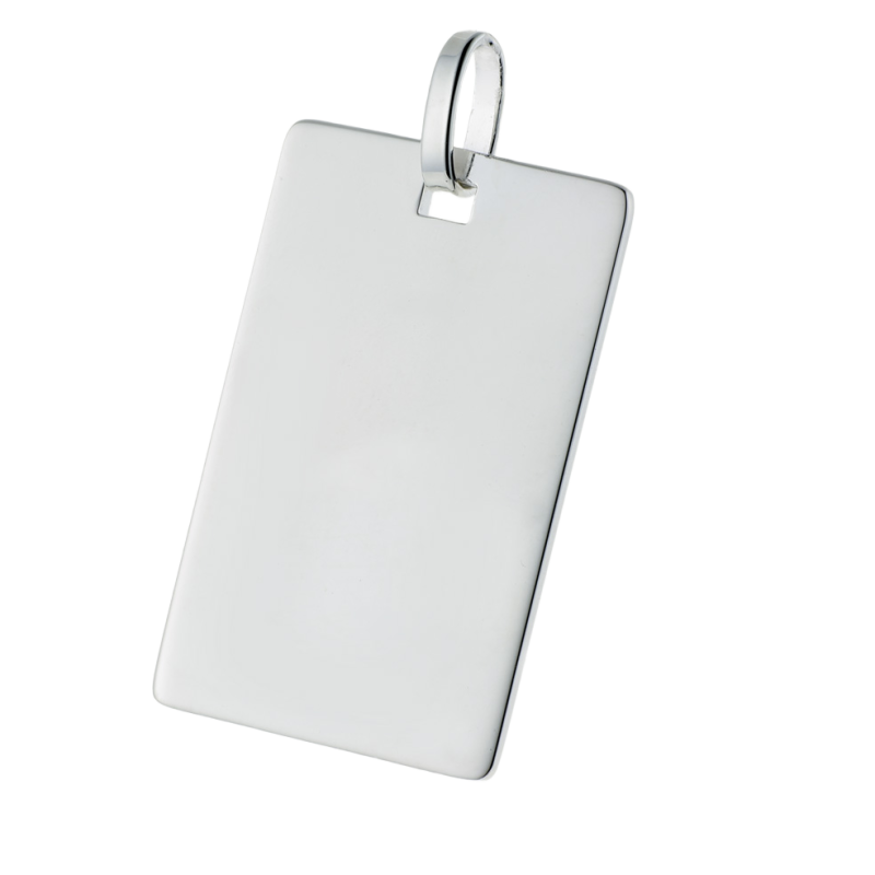 Pendentif plaque (grand modèle) en argent