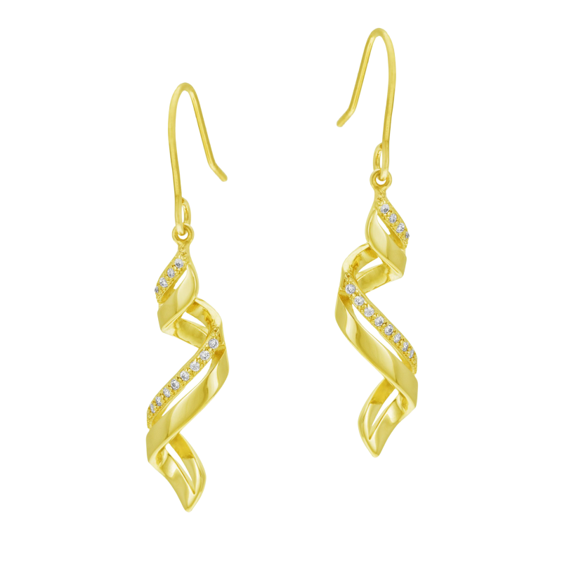 Boucles d'oreilles en plaqué or et oxydes de zirconium