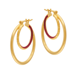 Boucles d'oreilles en plaqué or et laque