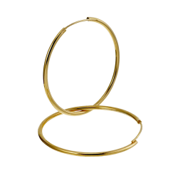 Créoles en plaqué or, fil 15/10 et diamètre 40 mm