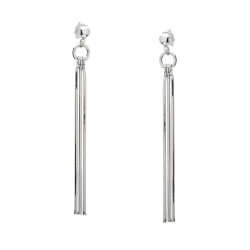 Boucles en argent rhodié, chaines maille serpent