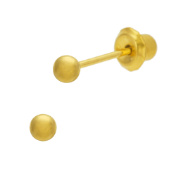 Boucles d'oreilles de perçage en acier doré boule 3 mm