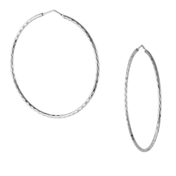 Créoles en argent rhodié, 30mm