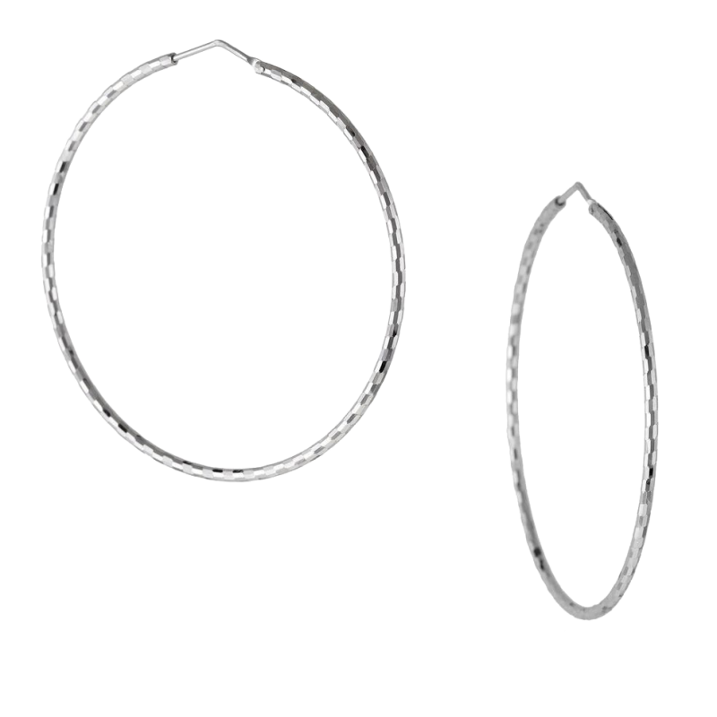 Créoles en argent rhodié, 30mm