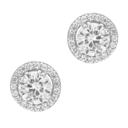 Boucles d'oreilles argent rhodié et oxydes de zirconium