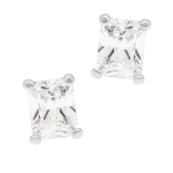 Boucles d'oreilles en argent rhodié, oxyde de zirconium