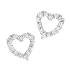 Boucles d'oreilles en argent rhodié et oxydes de zirconium