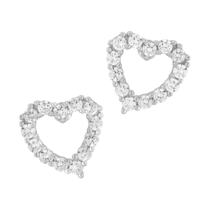 Boucles d'oreilles en argent rhodié et oxydes de zirconium