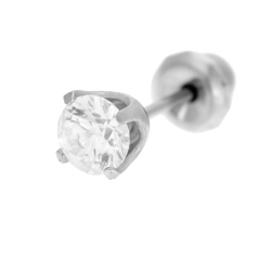 Demi boucle d'oreille de perçage en acier et oxyde de zirconium