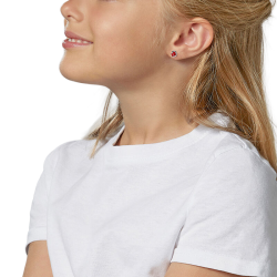Boucles d'oreilles en argent rhodié, laque