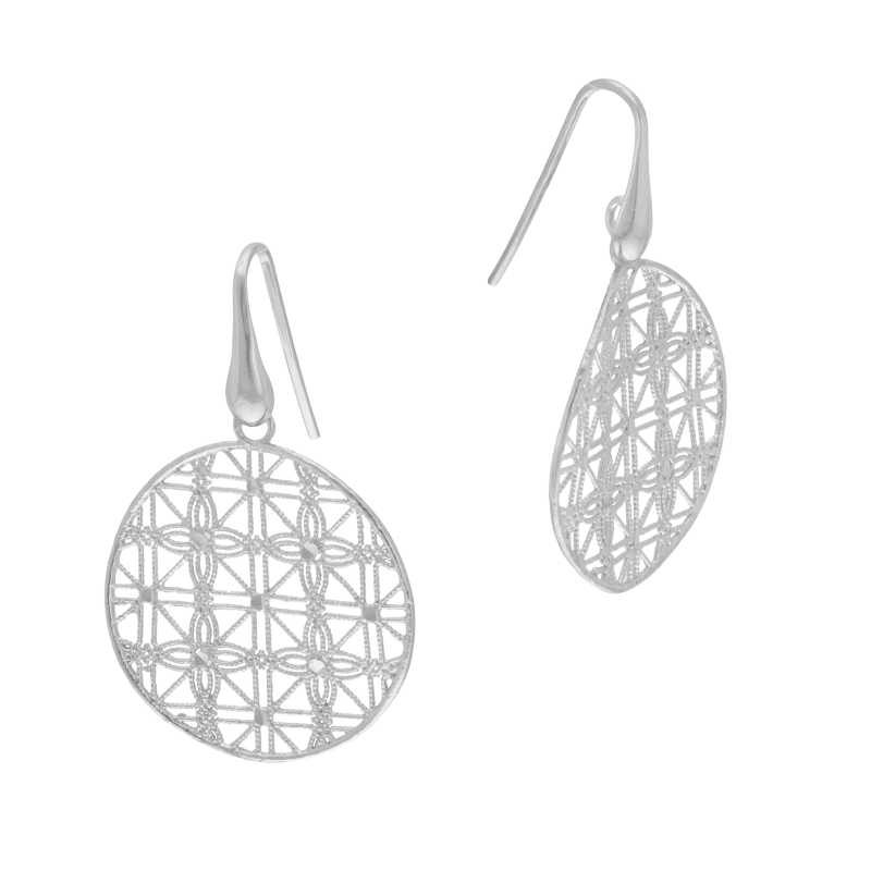 Boucles d'oreilles en argent rhodié