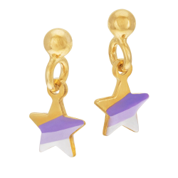 Boucles d'oreilles en argent doré et laque, étoile