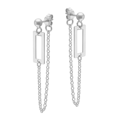 Boucles d'oreilles en argent rhodié