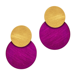 Boucles d'oreilles en argent doré et laque 