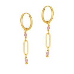 Boucles d'oreilles en argent doré et perles synthétiques