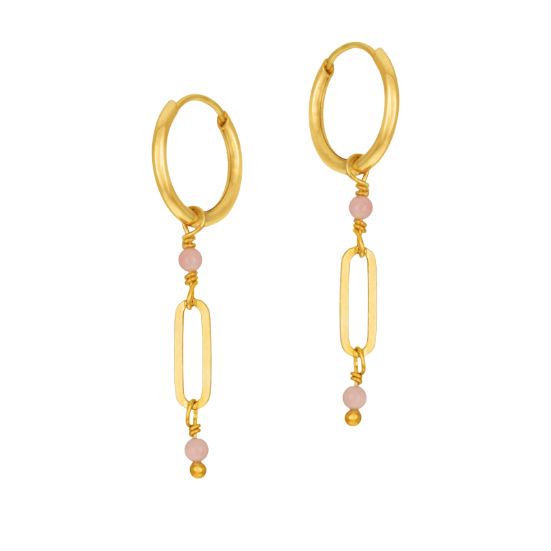 Boucles d'oreilles en argent doré et perles synthétiques