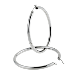 Créoles en argent rhodié fil 45/10