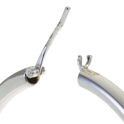 Créoles en argent rhodié fil 45/10