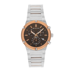 Montre homme, boite et bracelet en acier, verre minéral