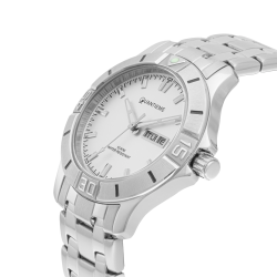 Montre homme étanche 100 m, boîte acier, bracelet acier et verre minéral