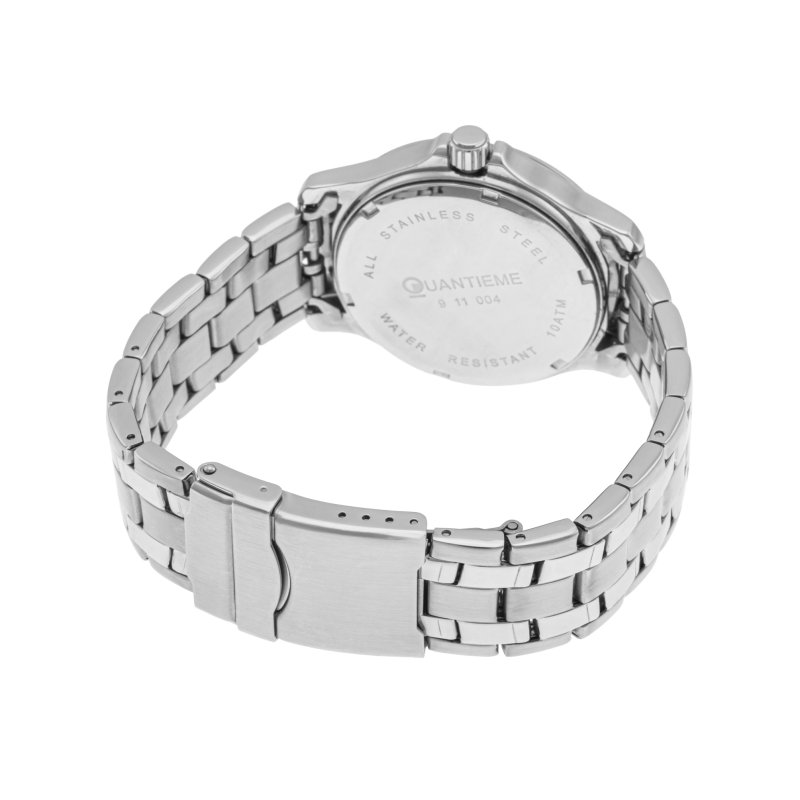 Montre homme étanche 100 m, boîte acier, bracelet acier et verre minéral