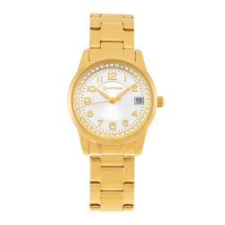 Montre dame tout acier dore et cristaux