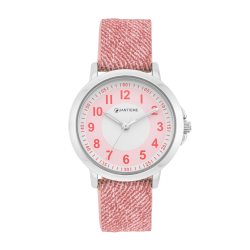 Montre fille, boîte acier, bracelet polyuréthane, verre minéral, girls