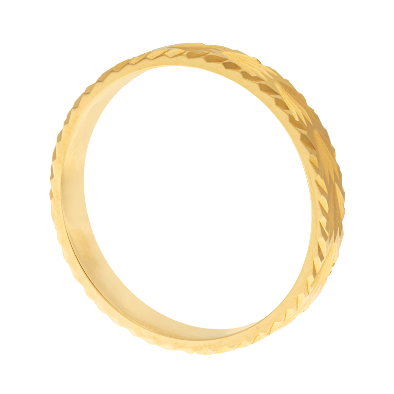 Alliance en or jaune, 3 mm ciselée