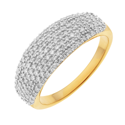 Bague en or jaune et rhodié, diamants et laque