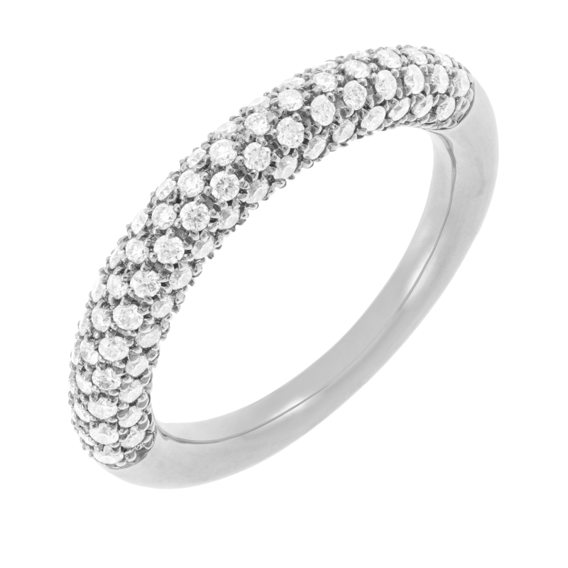 Bague en or gris et diamants