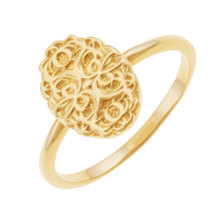 Bague en or jaune, texturée