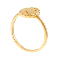 Bague en or jaune, texturée