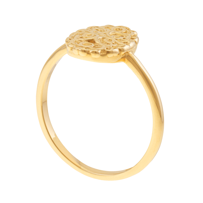 Bague en or jaune, texturée