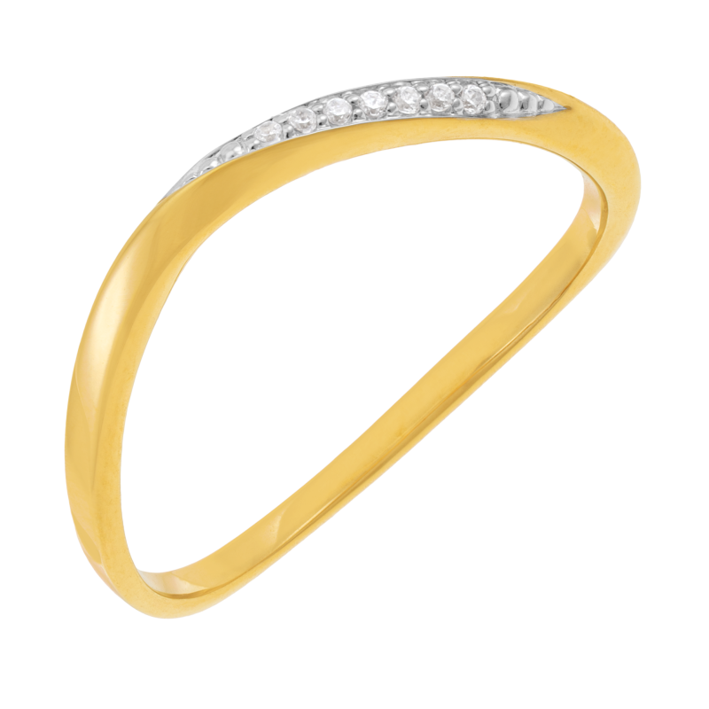 Bague en or jaune et rhodié, diamants