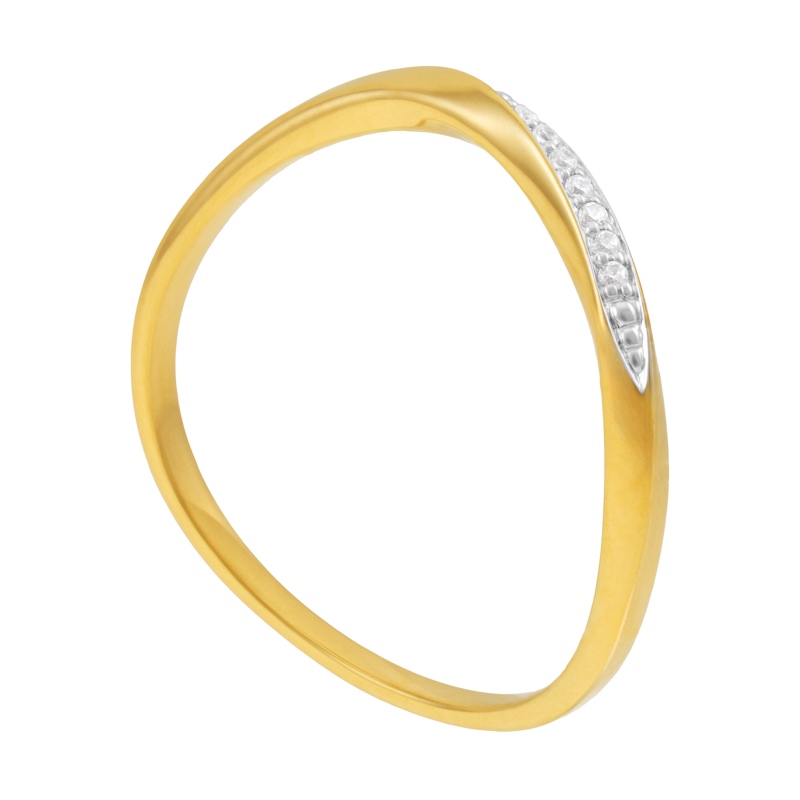 Bague en or jaune et rhodié, diamants
