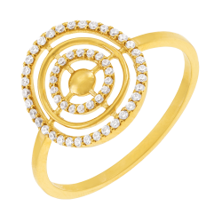 Bague en or jaune et oxydes de zirconium