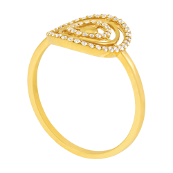Bague en or jaune et oxydes de zirconium