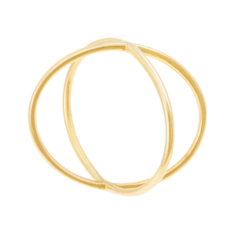 Bague en or jaune, croisée