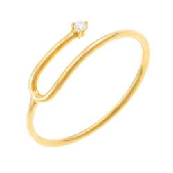 Bague en or jaune et diamant