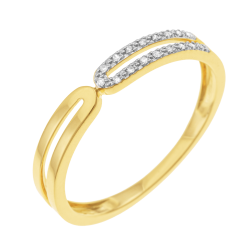 Bague en or jaune et rhodié, diamants