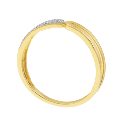 Bague en or jaune et rhodié, diamants